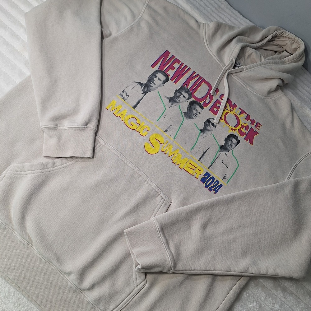 New Kids On The Block Magic Summer 2024 Hooded Sweatshirt Womens 2XL Oatmeal